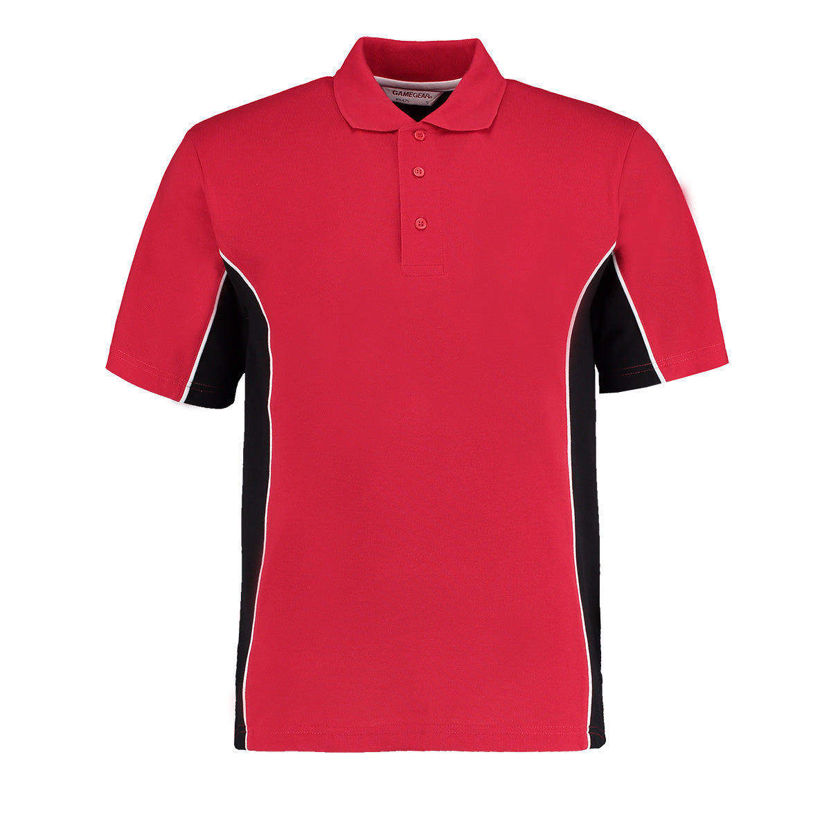 Contrast Polo Red-Black-White